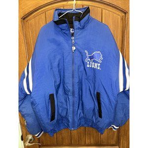 DETROIT LIONS Vintage Pro Player NFL Jacket Reversible PUFFER Men's L